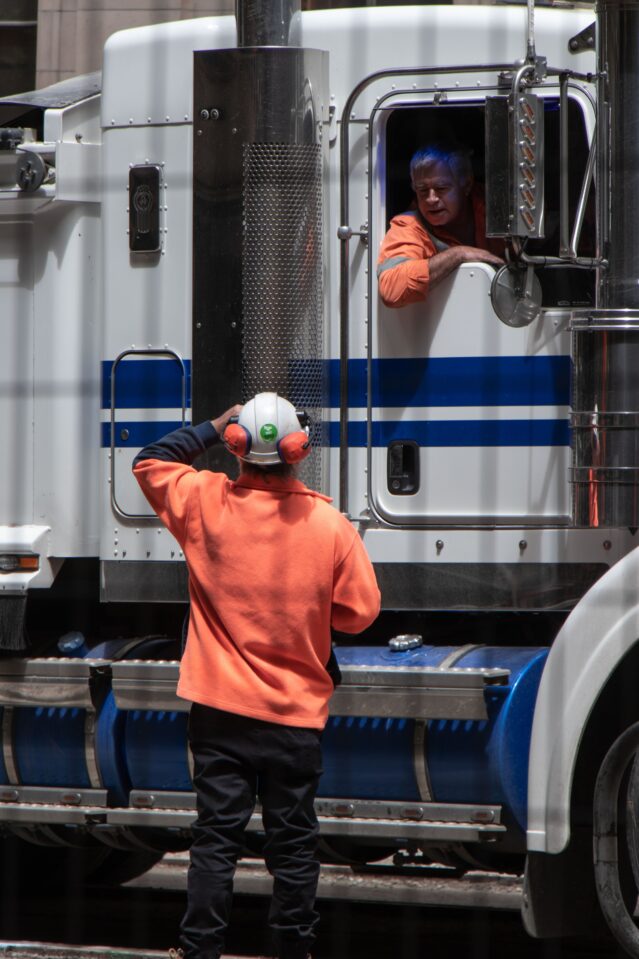 man in truck